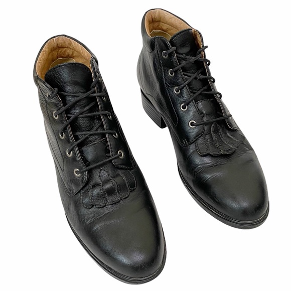 Ariat Josie Kiltie Ankle Boots Black Leather 7.5B - Picture 2 of 11